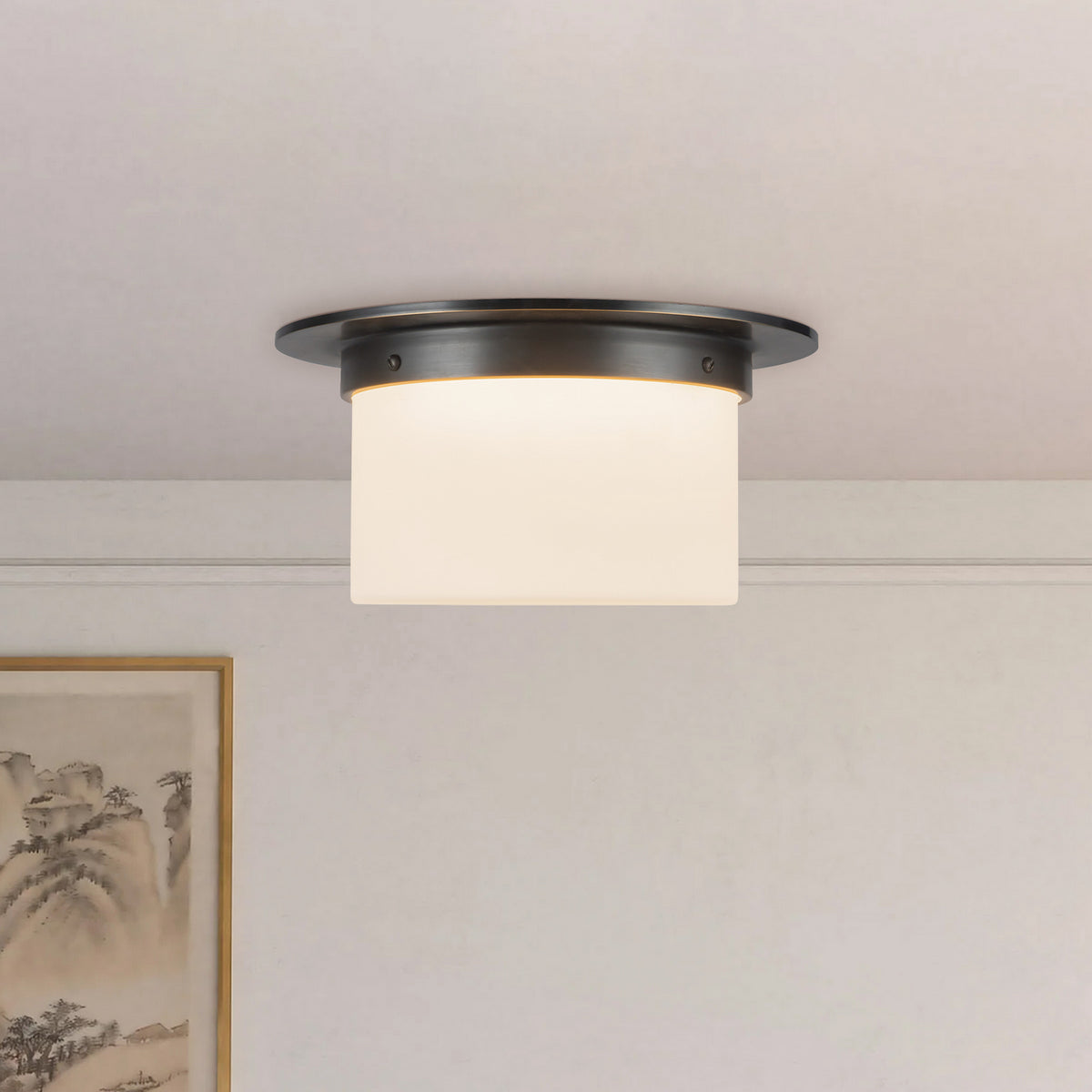Alora - FM360115UBOP - Two Light Flush Mount - Mineral - Urban Bronze/Matte Opal Glass