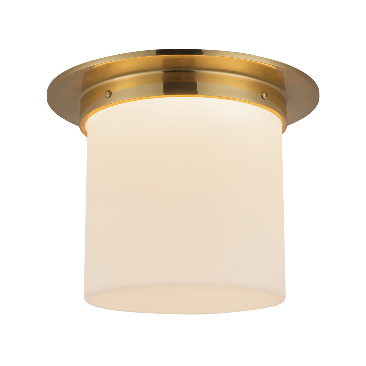 Alora - FM360118PTBOP - One Light Flush Mount - Mineral - Patina Brass/Opal Glass