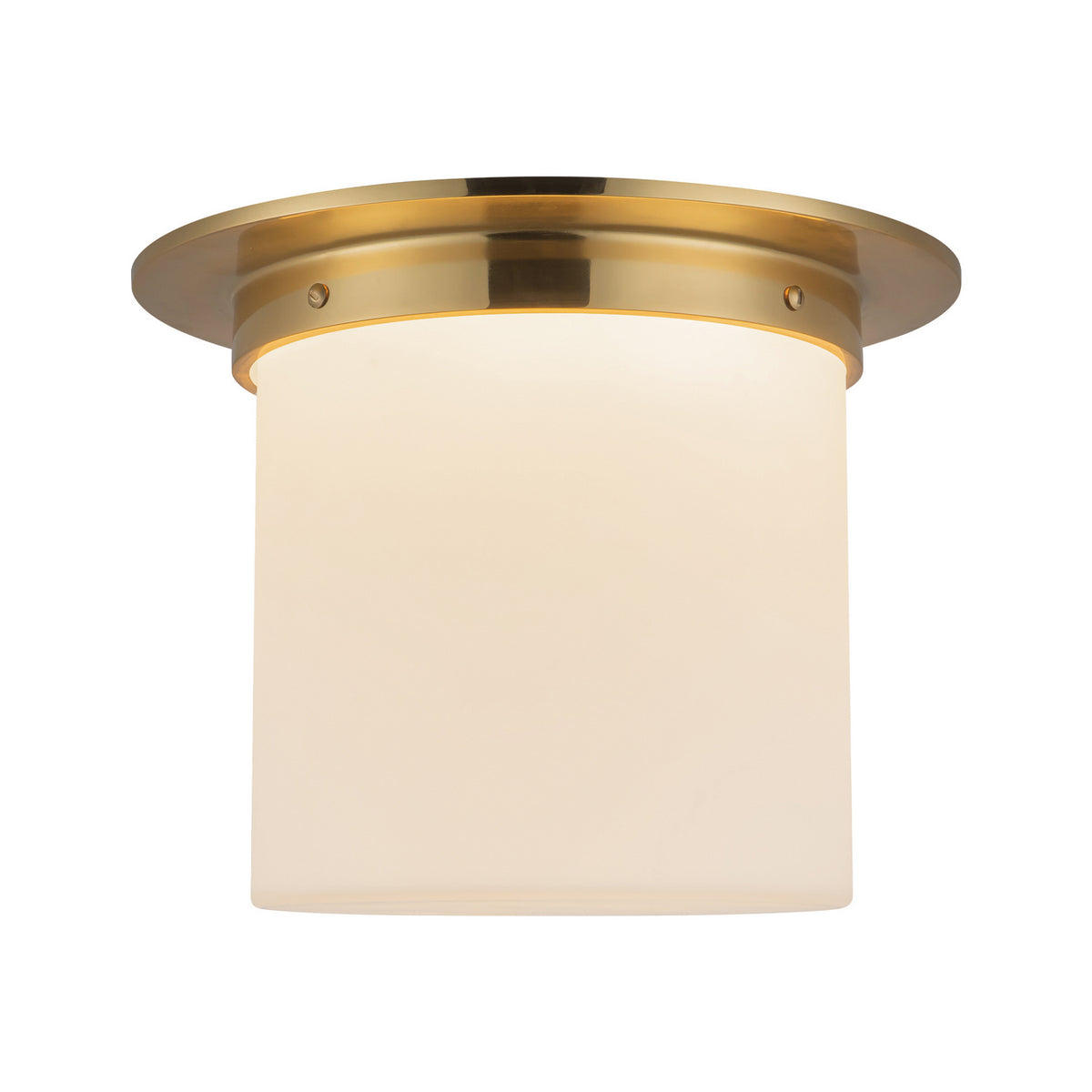 Alora - FM360118PTBOP - One Light Flush Mount - Mineral - Patina Brass/Opal Glass