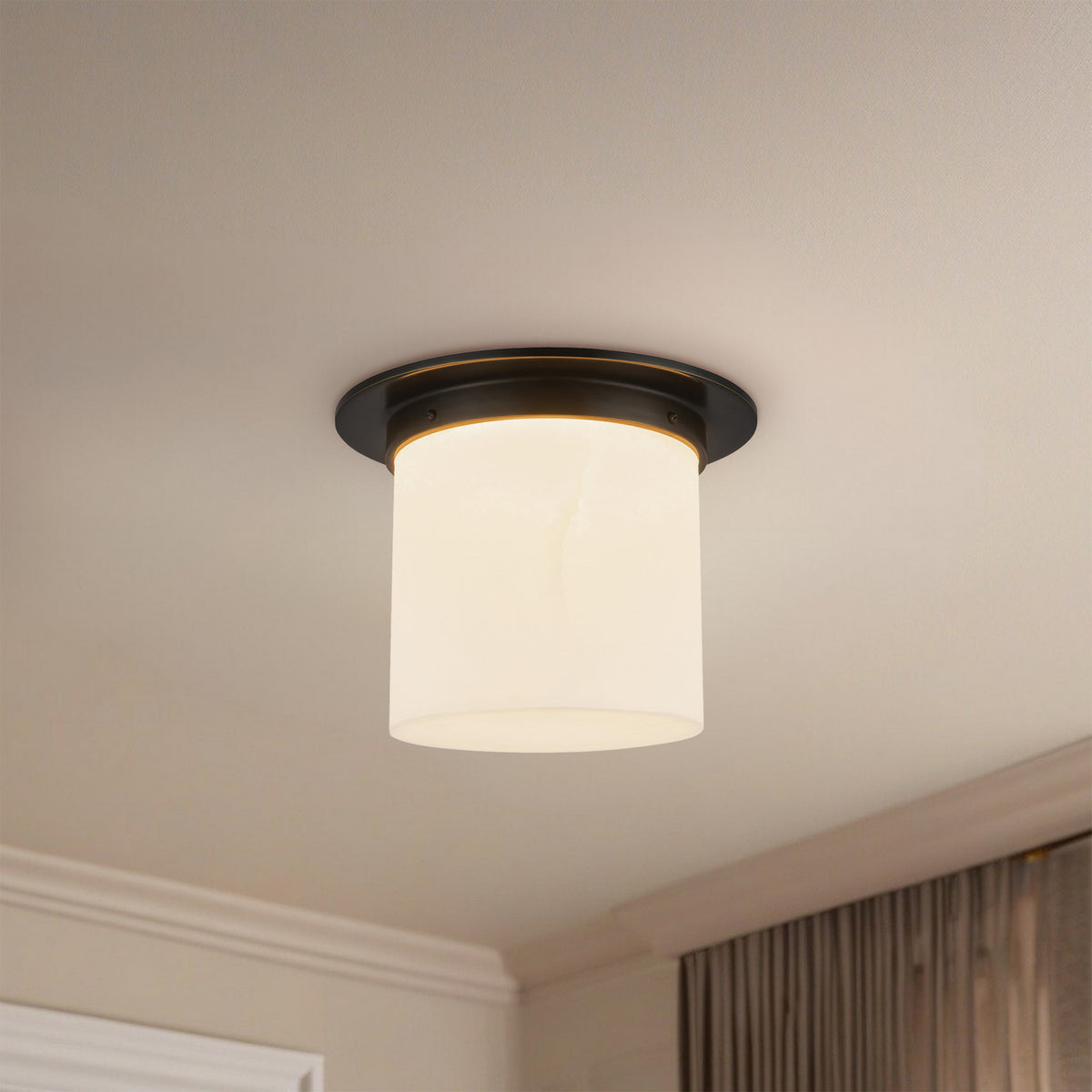 Alora - FM360118UBAR - One Light Flush Mount - Mineral - Urban Bronze/Alabaster