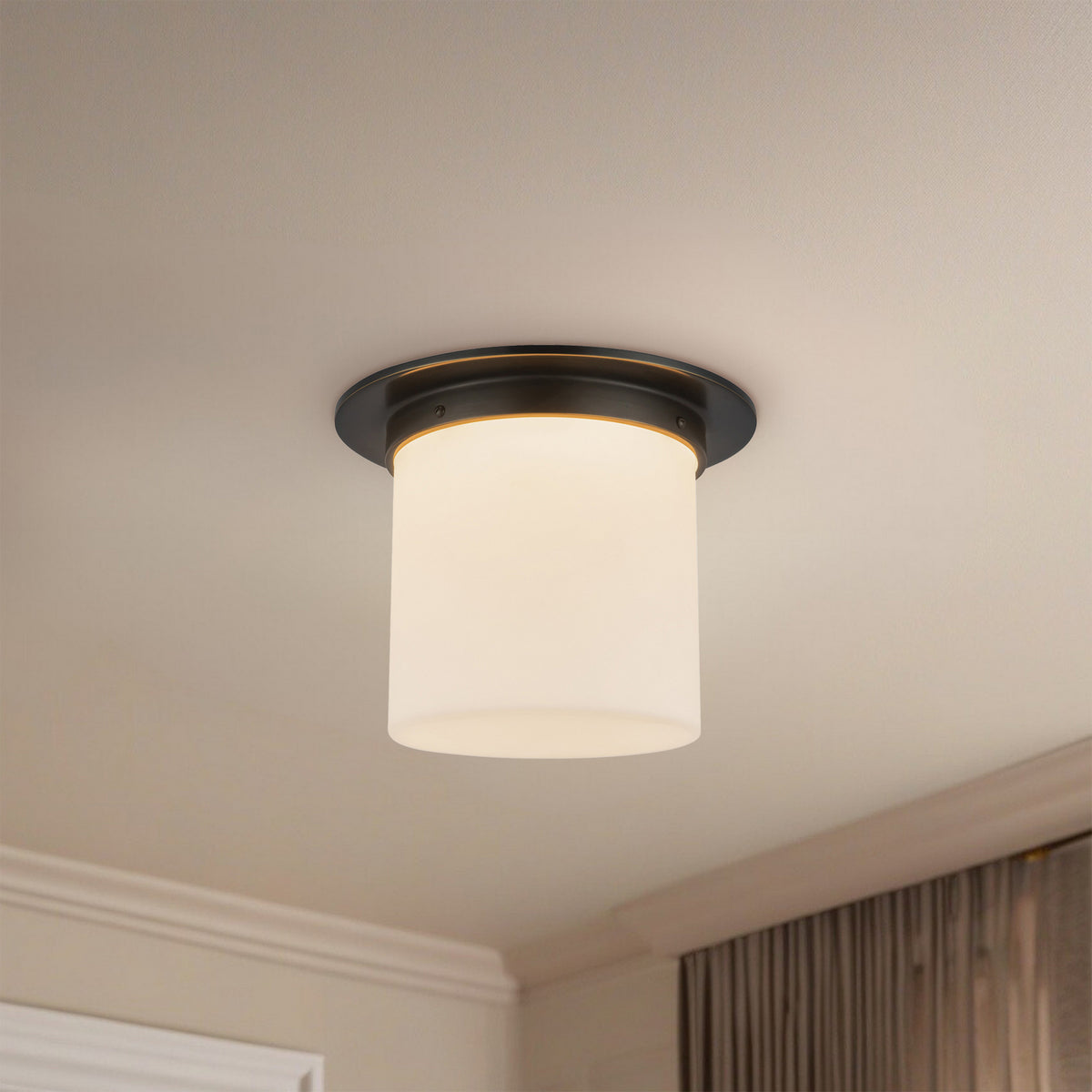 Alora - FM360118UBOP - One Light Flush Mount - Mineral - Urban Bronze/Matte Opal Glass
