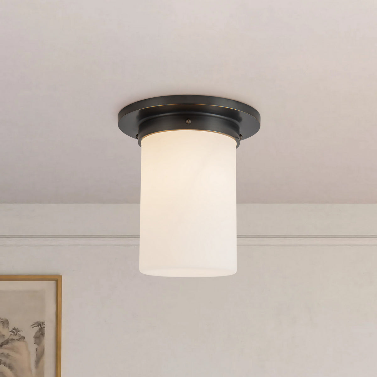 Alora - FM360808UBOP - One Light Flush Mount - Mineral - Urban Bronze/Matte Opal Glass