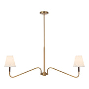 Alora - LP445242BGWL - Two Light Linear Pendant - Sloan - Brushed Gold/White Linen
