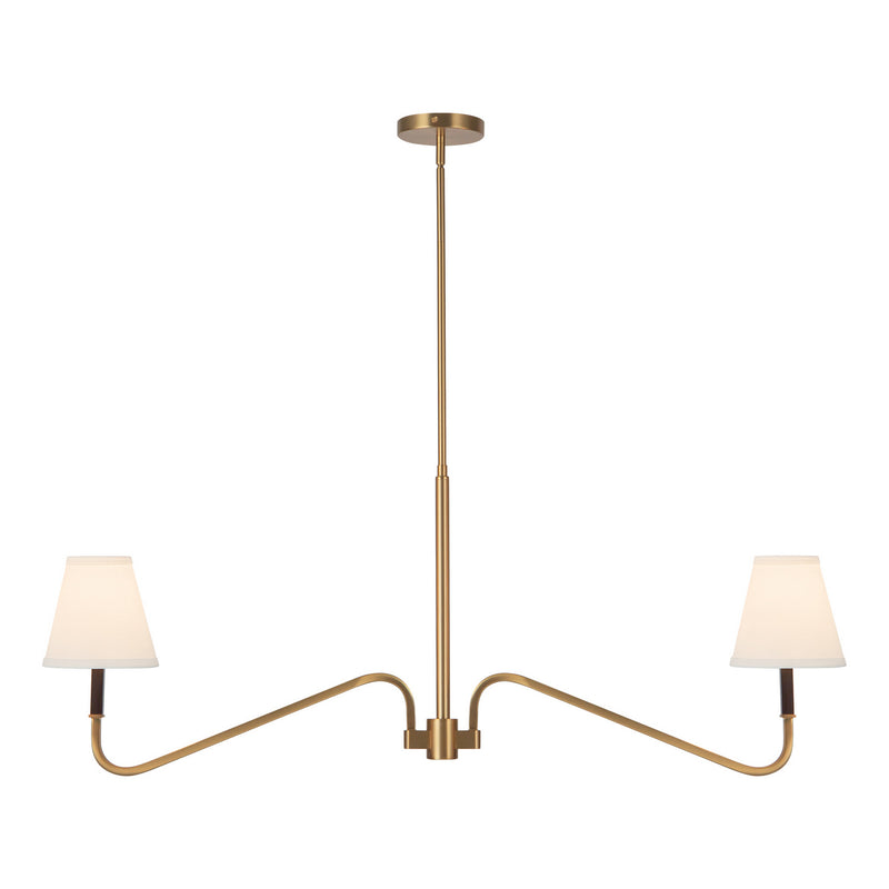 Alora - LP445242BGWL - Two Light Linear Pendant - Sloan - Brushed Gold/White Linen