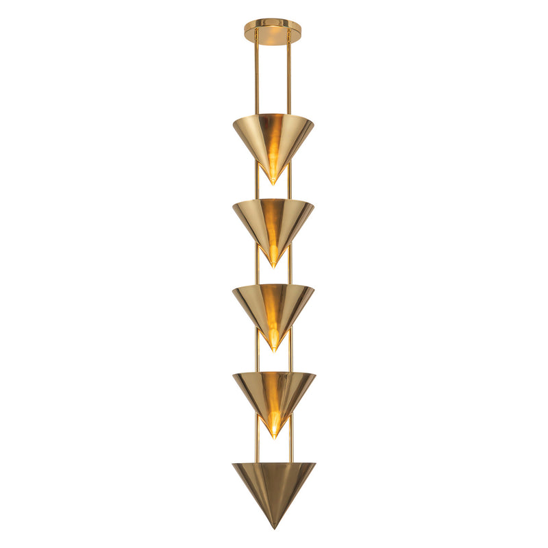 Alora - PD341548PTB - Five Light Pendant - Versus - Patina Brass