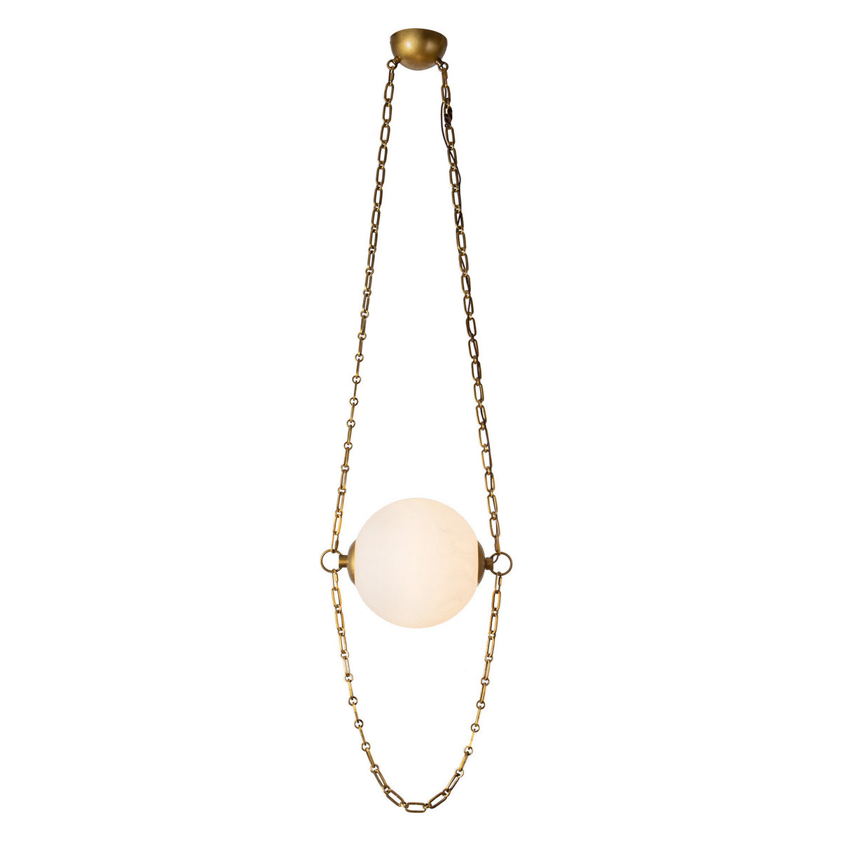 Alora - PD372010VBCDG - LED Pendant - Petra - Vintage Brass/Cloud Glass