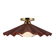Alora - SF354016BGD - One Light Semi-Flush Mount - Furrow - Burgundy