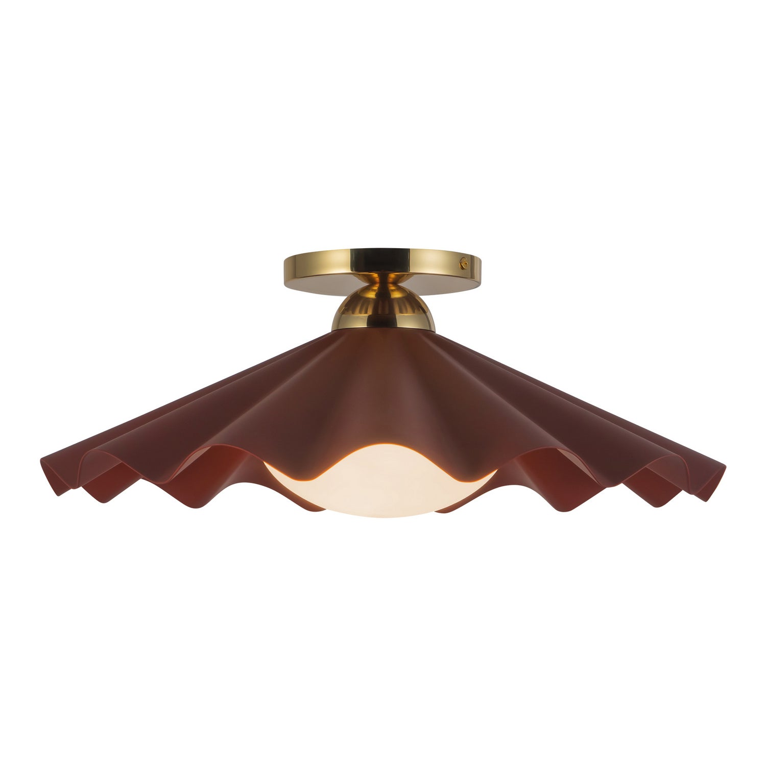 Alora - SF354016BGD - One Light Semi-Flush Mount - Furrow - Burgundy