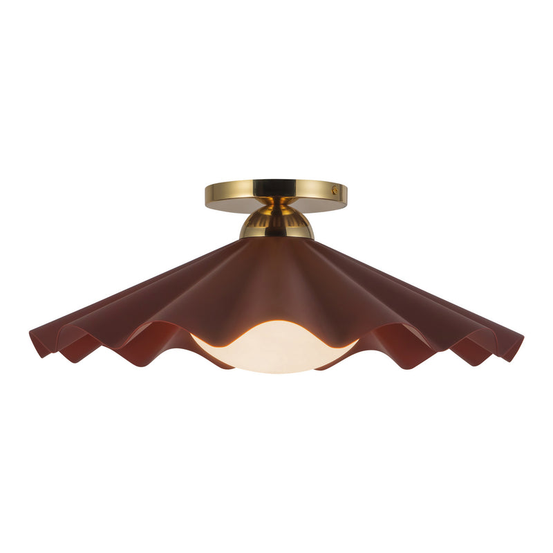 Alora - SF354016BGD - One Light Semi-Flush Mount - Furrow - Burgundy
