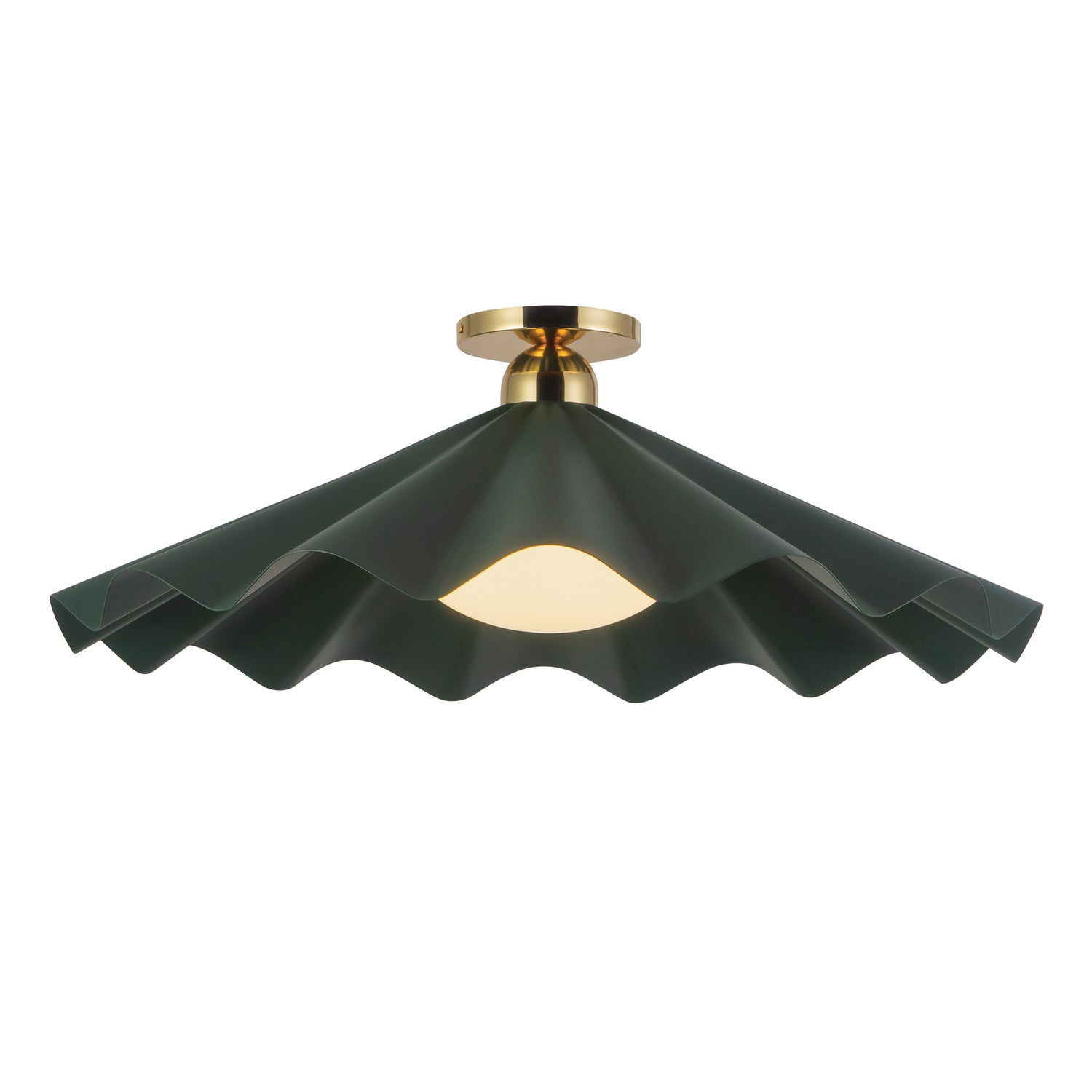 Alora - SF354125PGN - One Light Semi-Flush Mount - Furrow - Pine Green