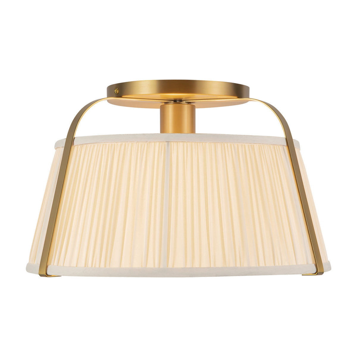 Alora - SF675213BGWL - One Light Semi-Flush Mount - Scout - Brushed Gold/White Linen