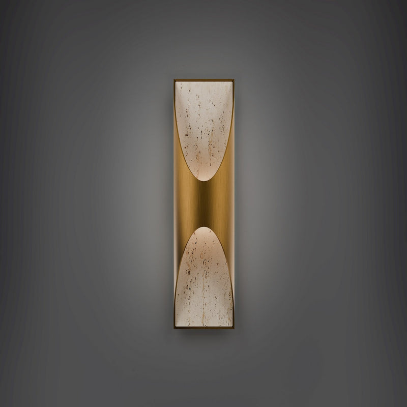 Modern Forms - WS202624-WV/AB - LED Wall Sconce - Kastlerock - Beige Travertine/Aged Brass