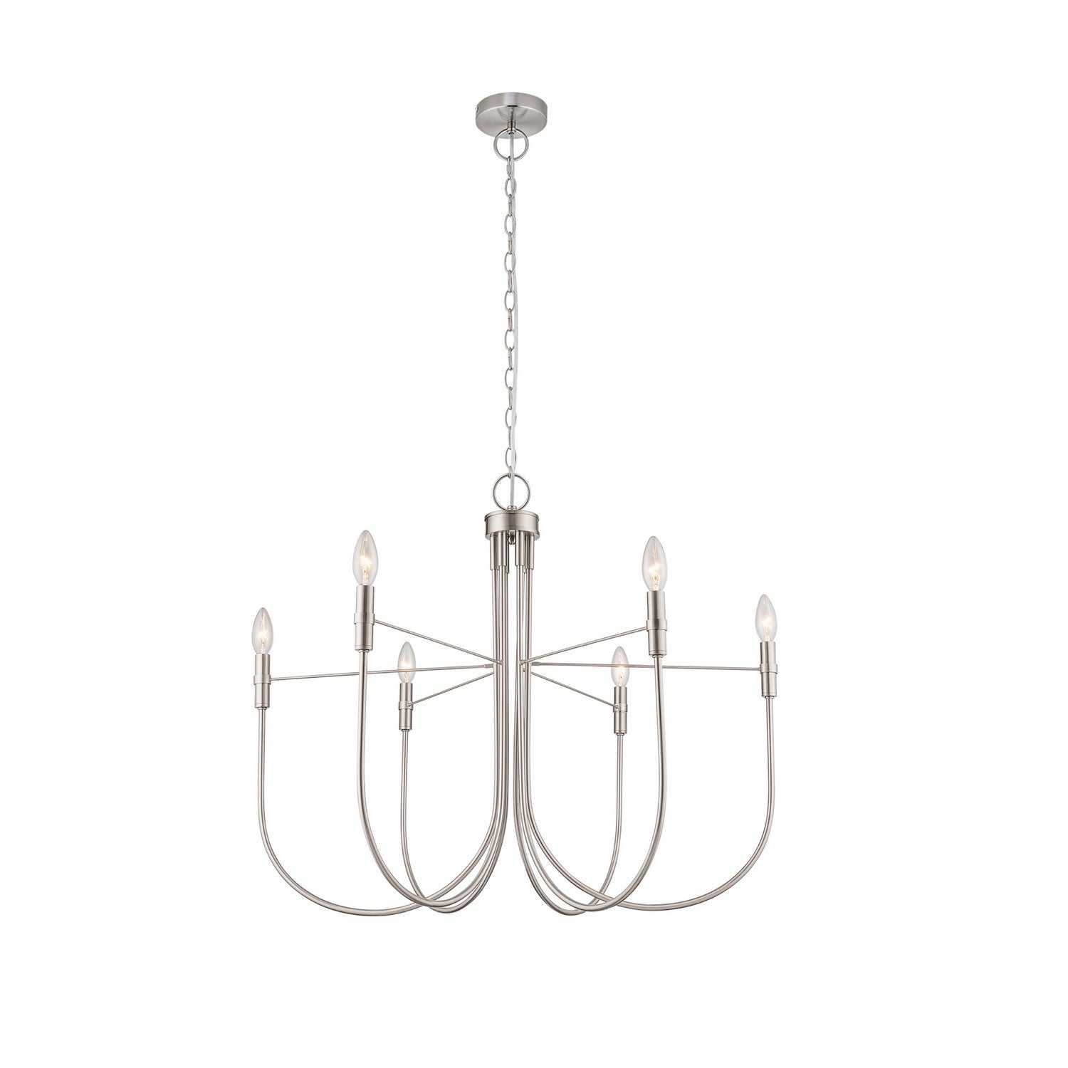 Artcraft - AC12226BN - Six Light Chandelier - Foundry - Brushed Nickel