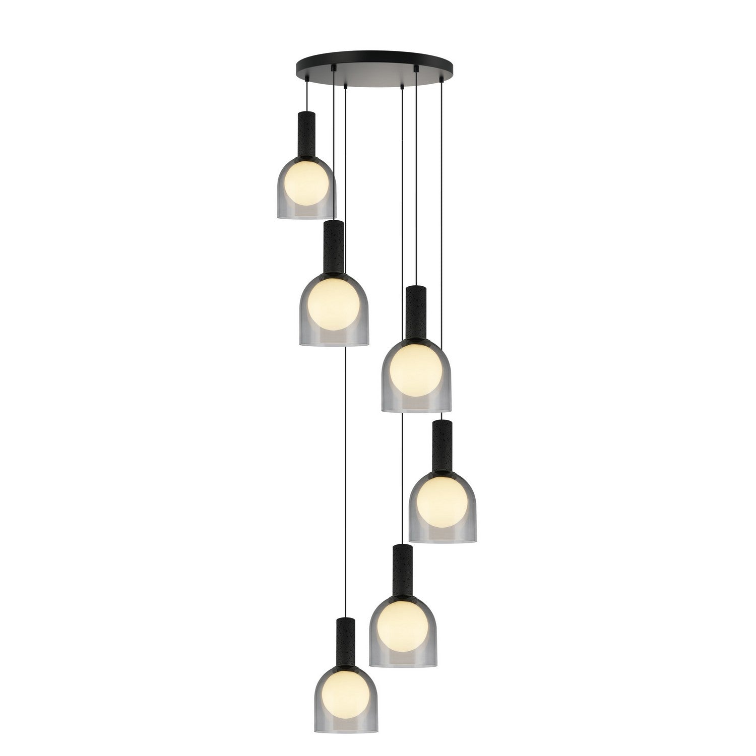 Artcraft - SC13386BK - Six Light Pendant - Juna - Black
