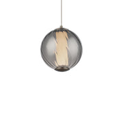 Modern Forms - PD-32507-30-SM/AB - LED Mini Pendant - Swirly - Smoke Glass/Aged Brass