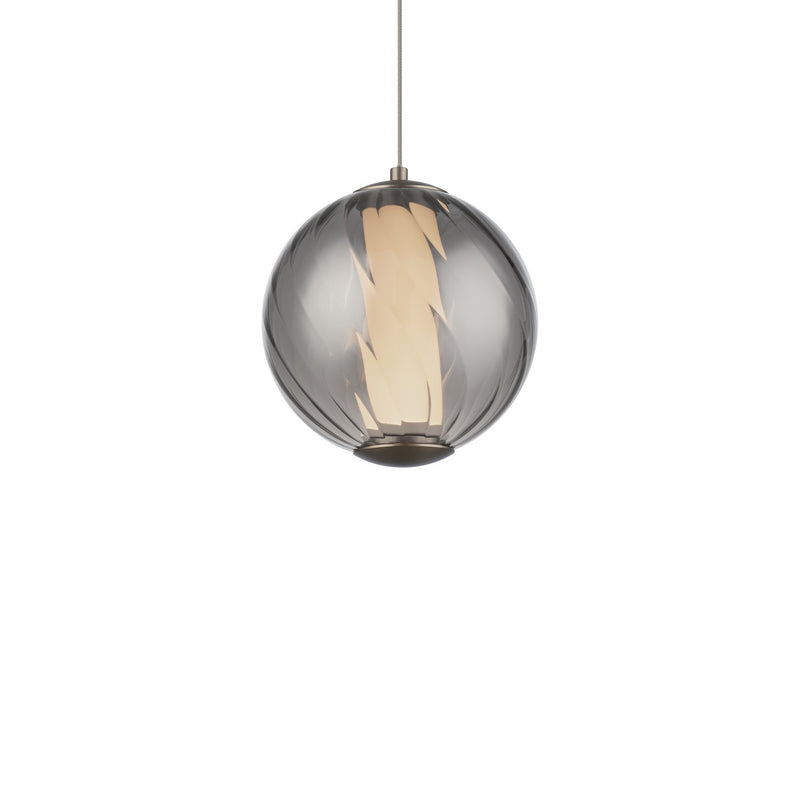 Modern Forms - PD-32507-30-SM/AB - LED Mini Pendant - Swirly - Smoke Glass/Aged Brass