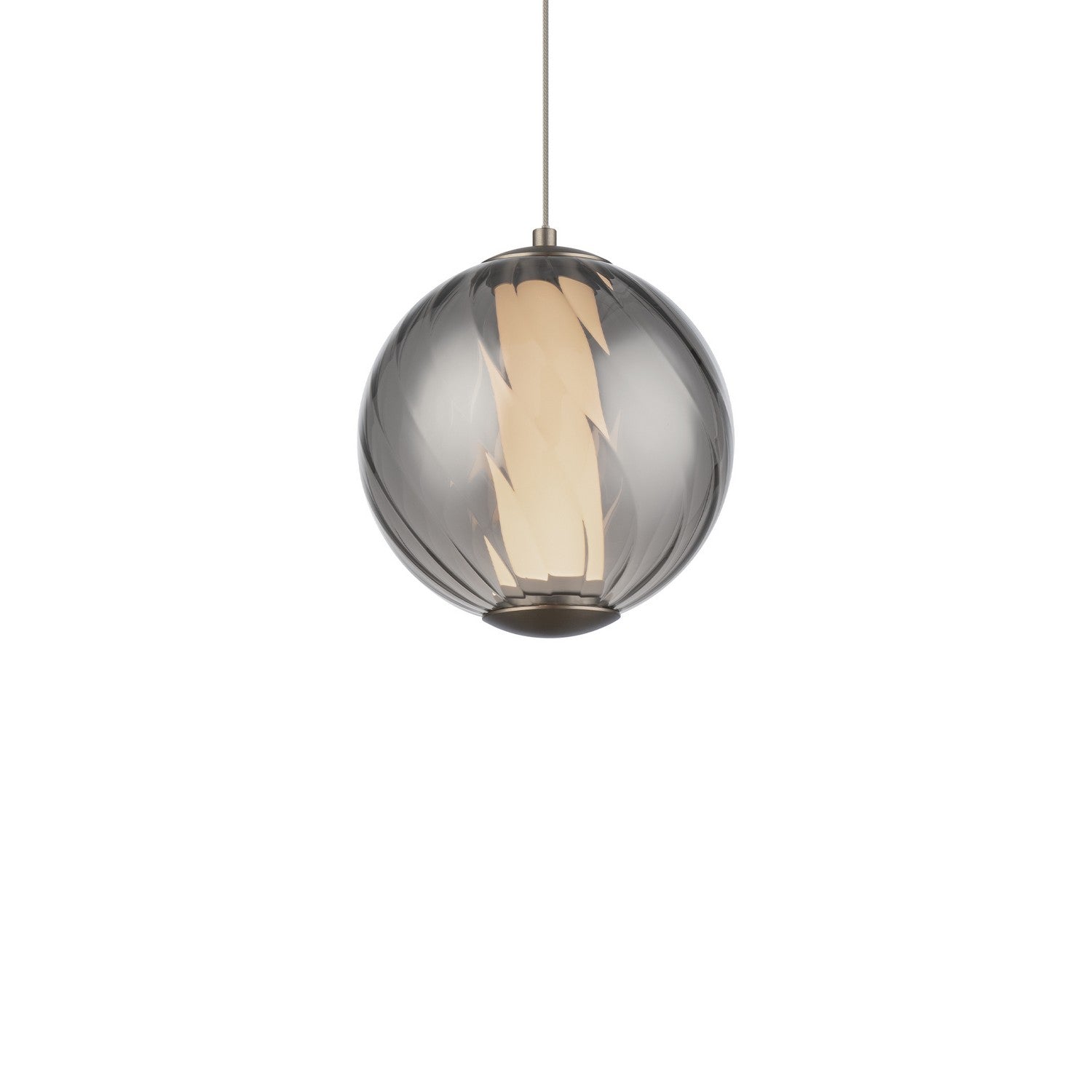 Modern Forms - PD-32507-35-SM/AB - LED Mini Pendant - Swirly - Smoke Glass/Aged Brass
