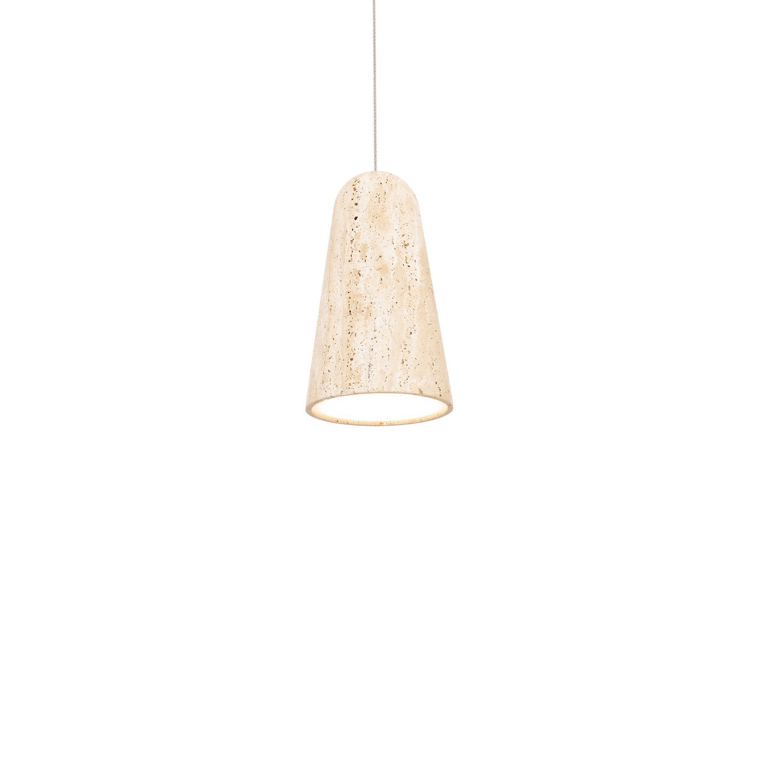 Modern Forms - PD-4510-40-WV/AB - LED Mini Pendant - Pompeii - Beige Travertine/Aged Brass