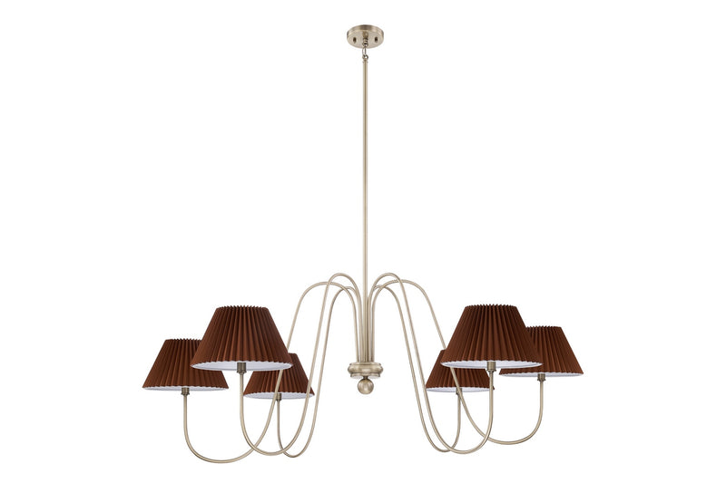 Forty West - 72665 - Six Light Chandelier - Asher - Brushed Nickle
