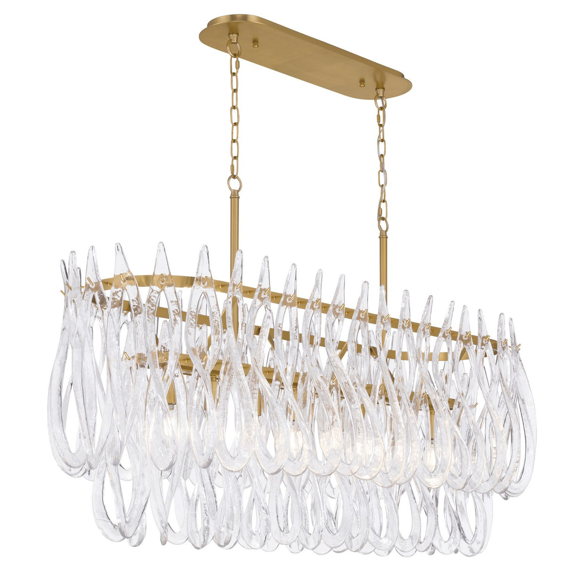 Metropolitan - N3127-732 - Eight Light Linear Chandelier - Glassara - Legacy Brass
