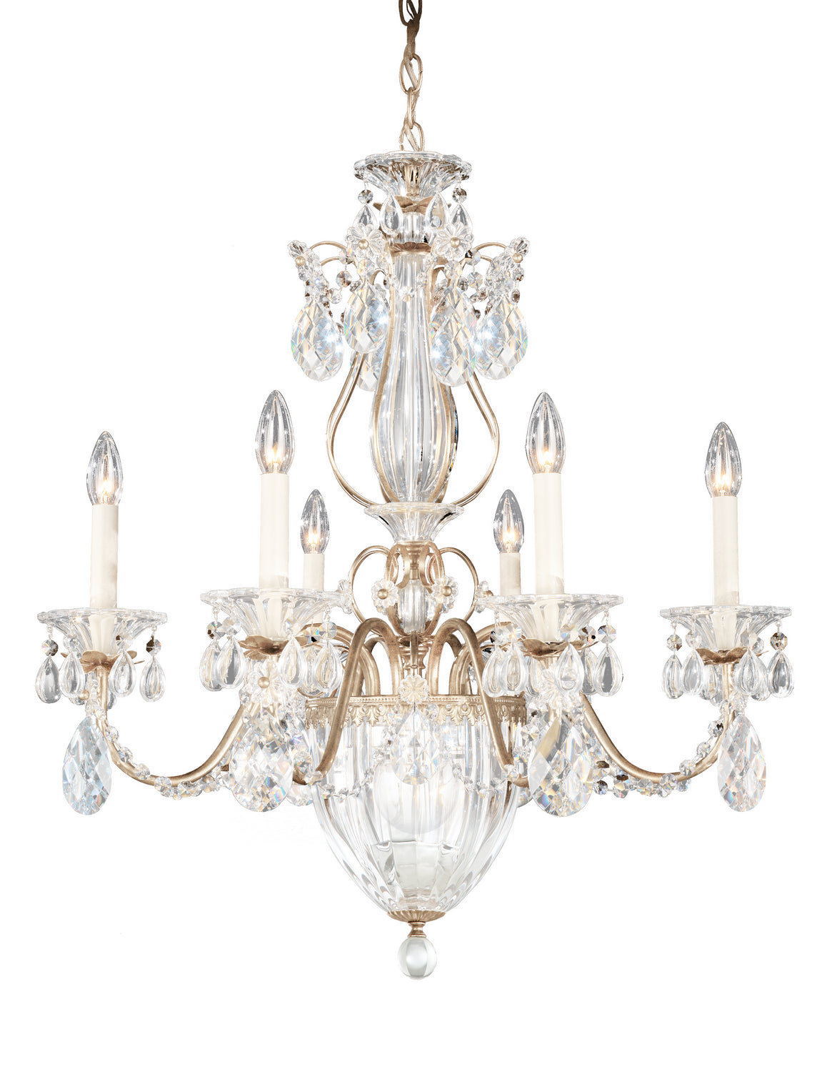 Schonbek - 1246-48A - Seven Light Chandelier - Bagatelle - Antique Silver