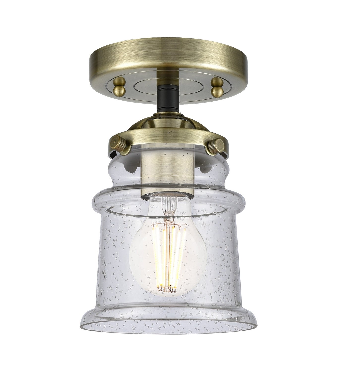 Innovations - 284-1C-BAB-G184S - One Light Semi-Flush Mount - Nouveau - Black Antique Brass
