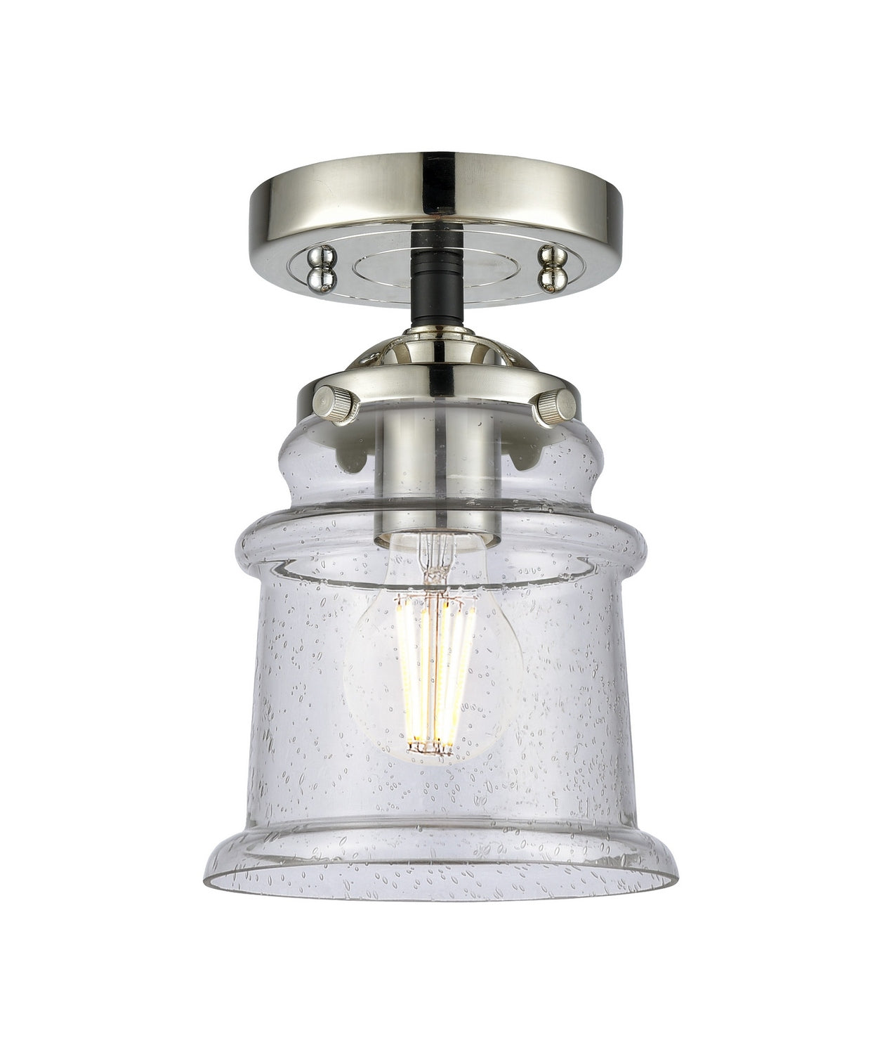 Innovations - 284-1C-BPN-G184S - One Light Semi-Flush Mount - Nouveau - Black Polished Nickel