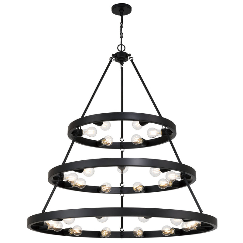 Golden - 1019-6-9-12 BLK - 27 Light Chandelier - Castile - Matte Black