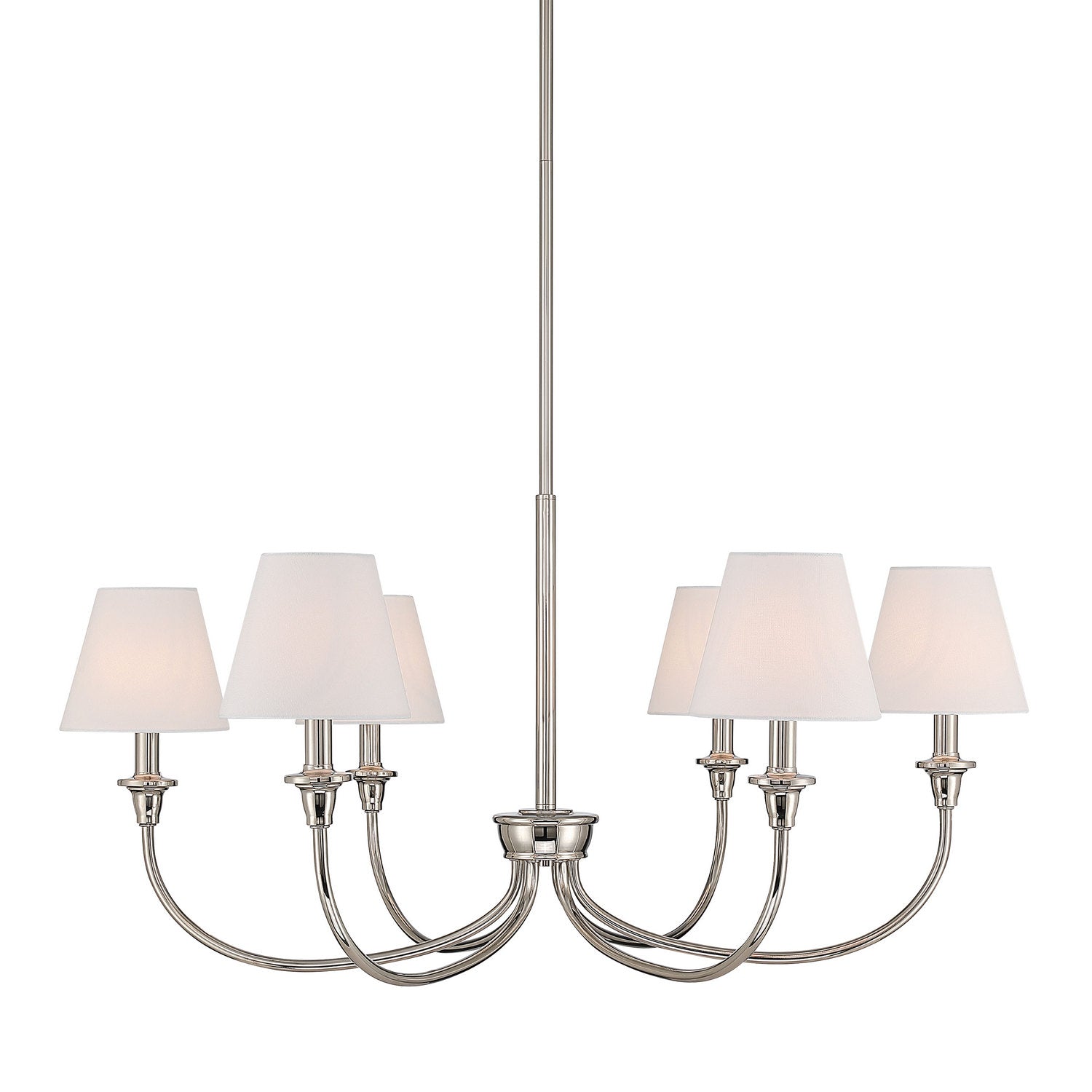 Golden - 1622-6 PN-EHW - Six Light Chandelier - Cambria - Polished Nickel