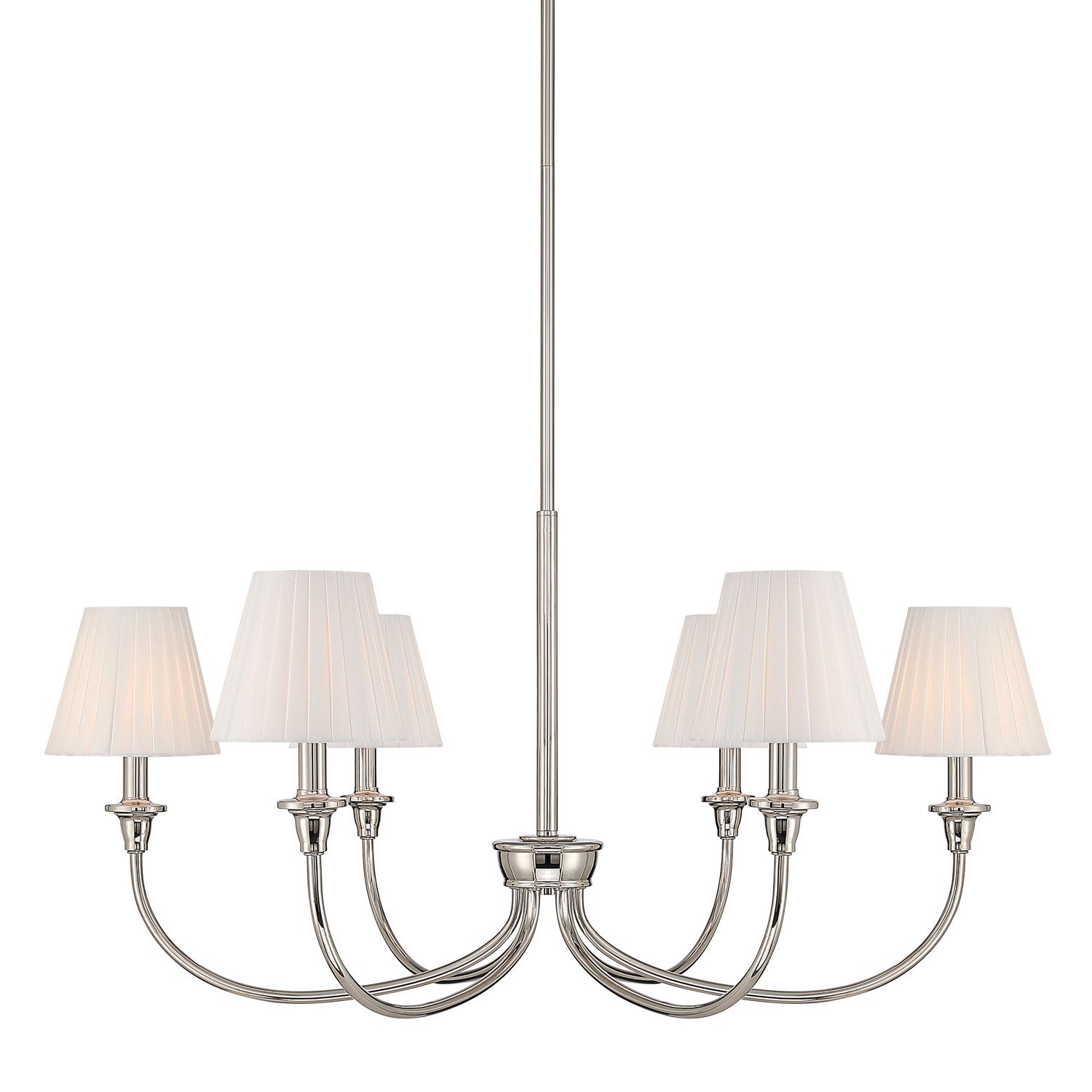 Golden - 1622-6 PN-EPW - Six Light Chandelier - Cambria - Polished Nickel