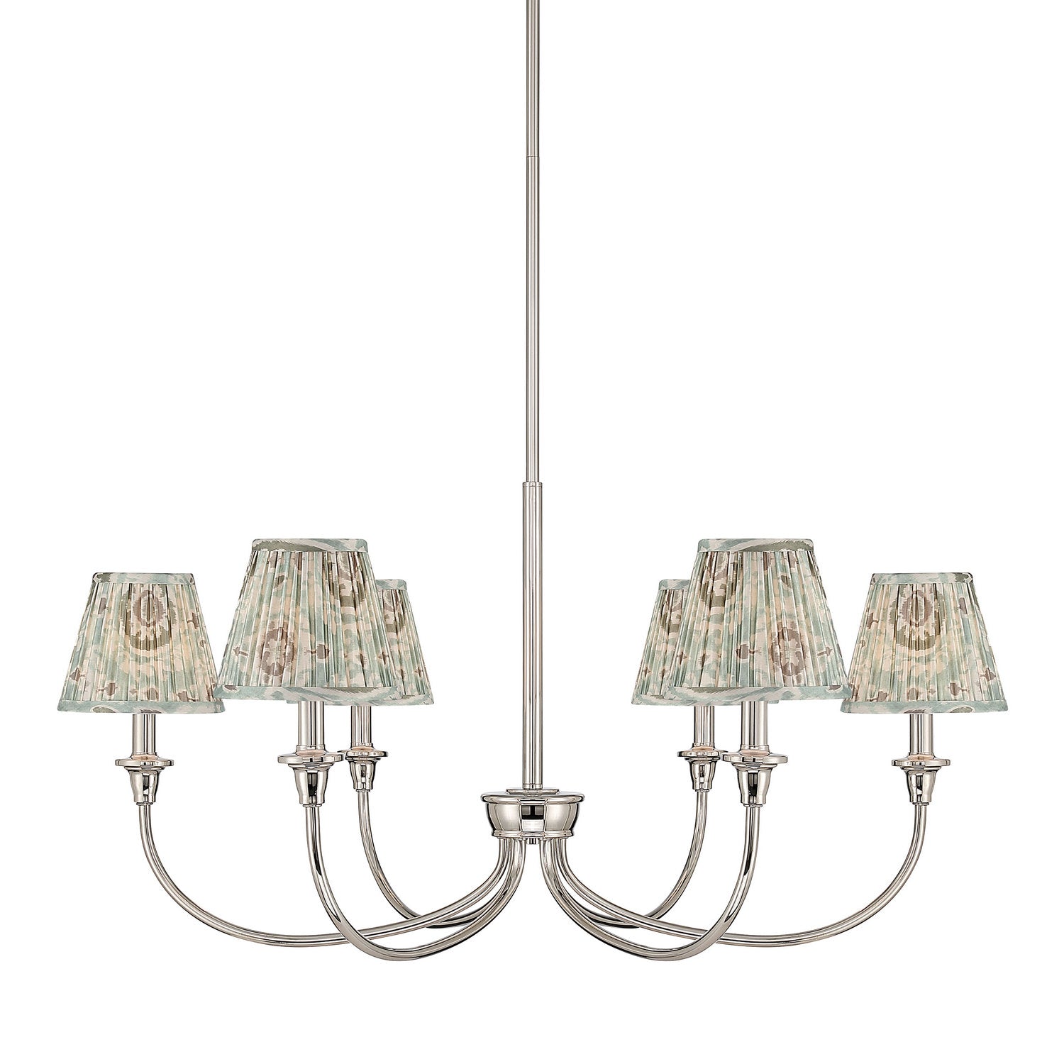 Golden - 1622-6 PN-HGA - Six Light Chandelier - Cambria - Polished Nickel