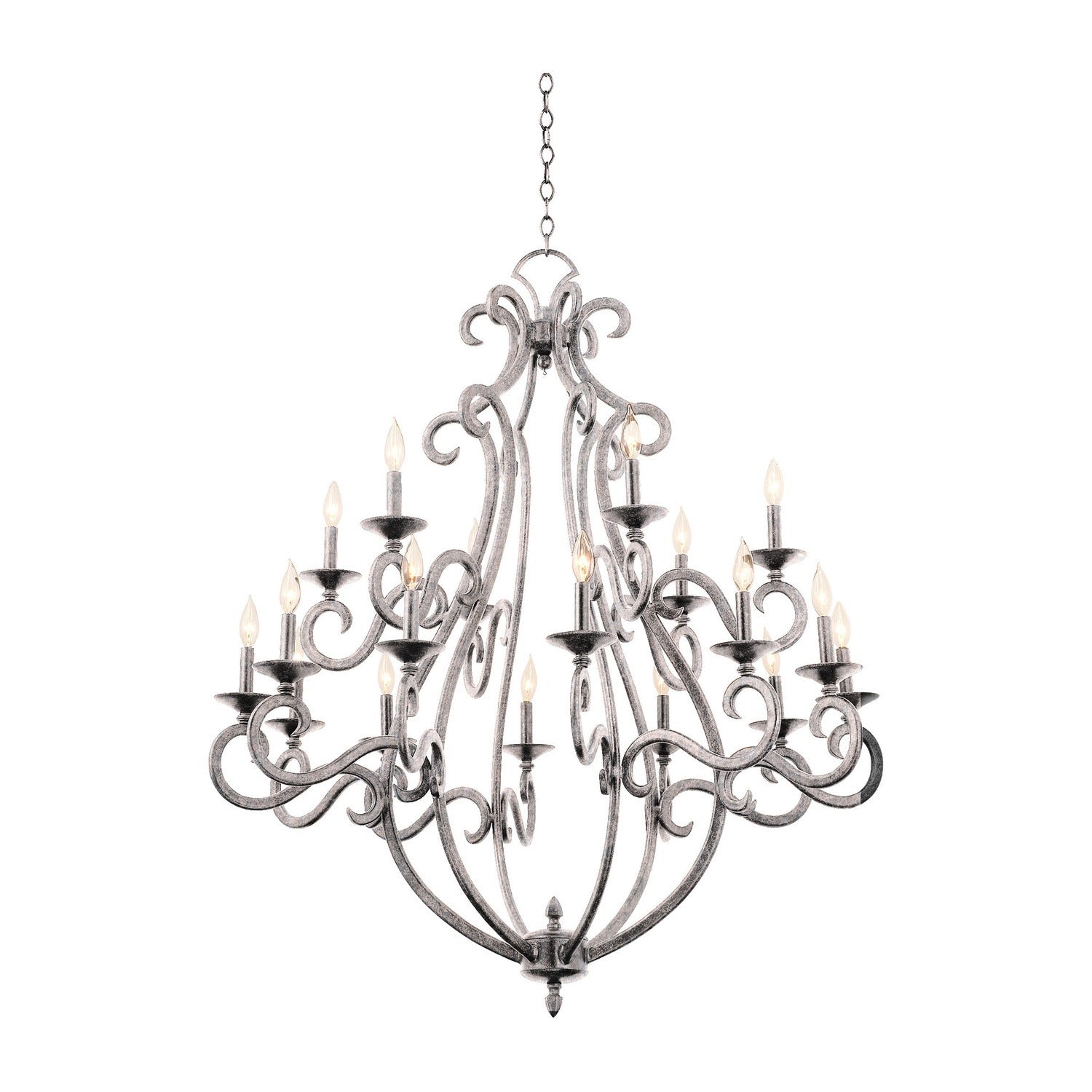 Kalco - 3163PS - 18 Light Chandelier - Santa Barbara - Pearl Silver