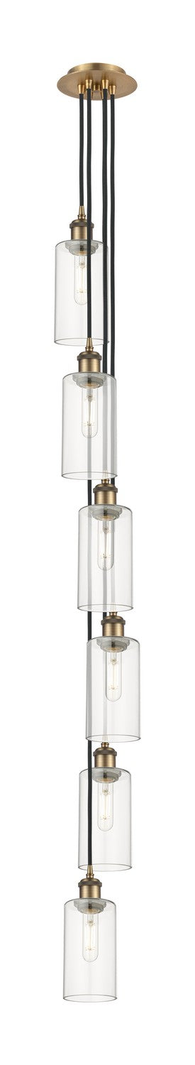 Innovations - 106B-6P-BB-G434-7CL - Six Light Pendant - Downtown Urban - Brushed Brass