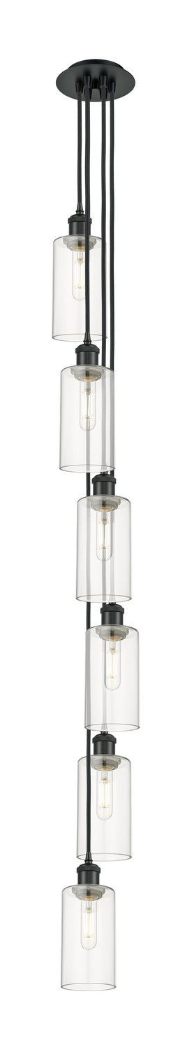 Innovations - 106B-6P-BK-G434-7CL - Six Light Pendant - Downtown Urban - Matte Black