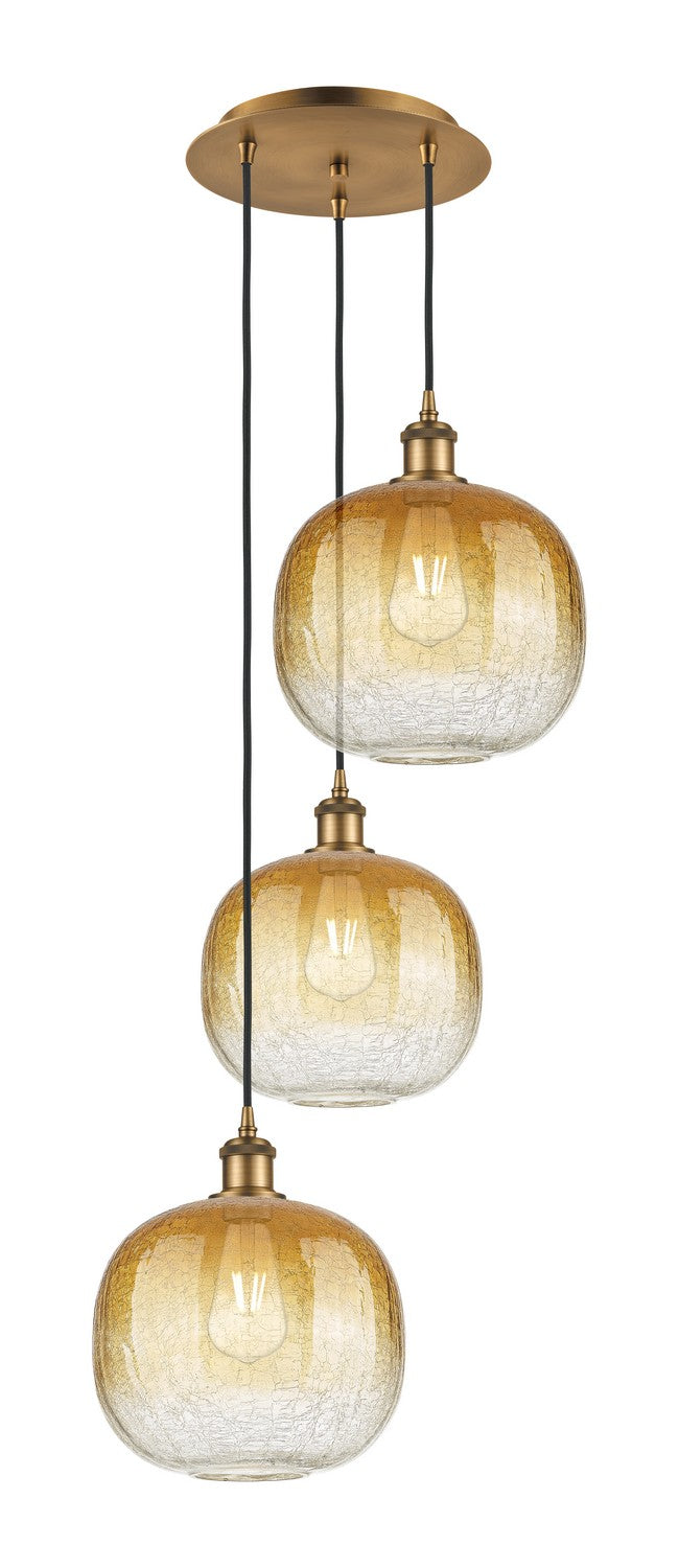 Innovations - 113B-3P-BB-G481-10AM - Three Light Pendant - Ballston - Brushed Brass