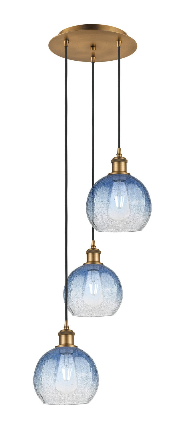 Innovations - 113B-3P-BB-G483-8SB - Three Light Pendant - Ballston - Brushed Brass