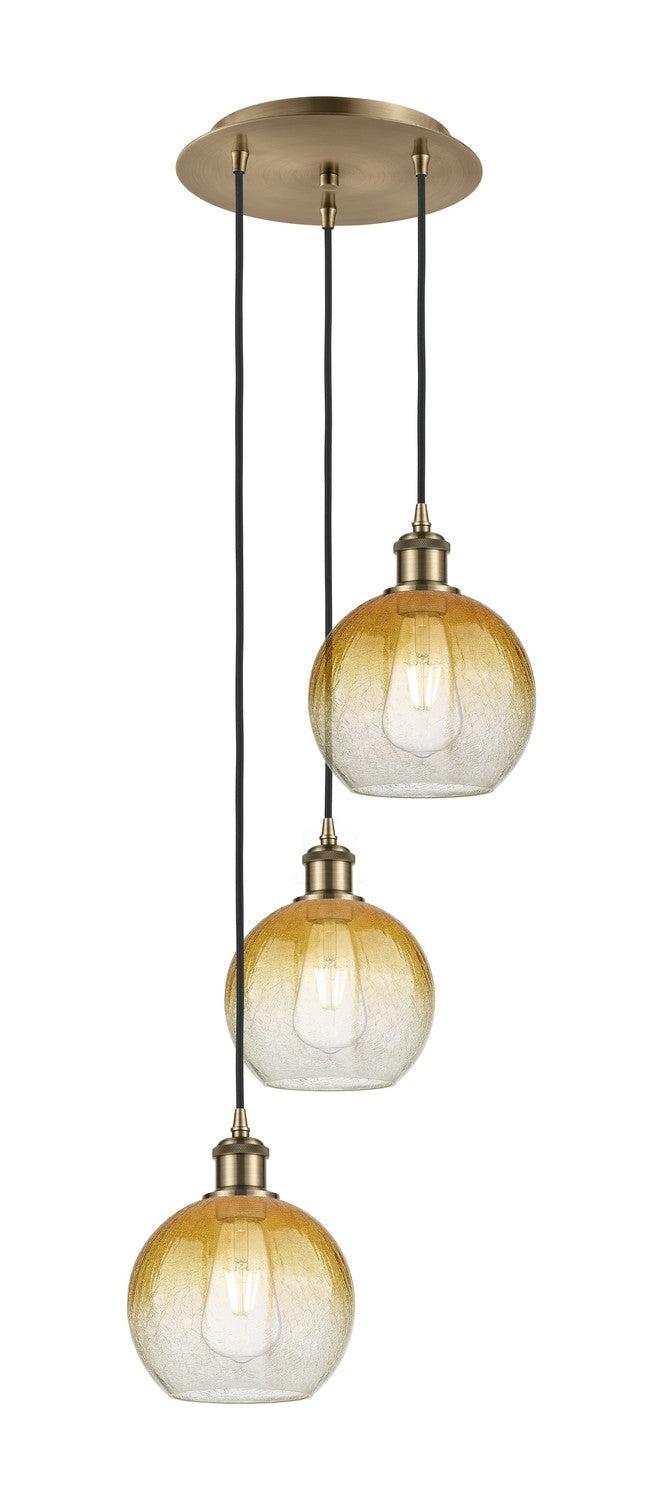 Innovations - 113B-3P-AB-G483-8AM - Three Light Pendant - Ballston - Antique Brass