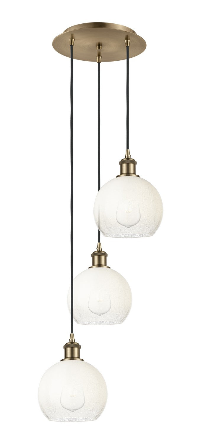 Innovations - 113B-3P-AB-G483-8OP - Three Light Pendant - Ballston - Antique Brass