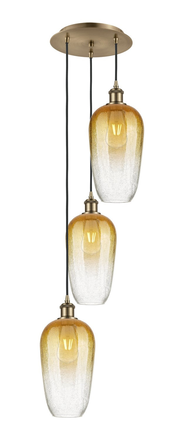 Innovations - 113B-3P-AB-G484-7AM - Three Light Pendant - Ballston - Antique Brass