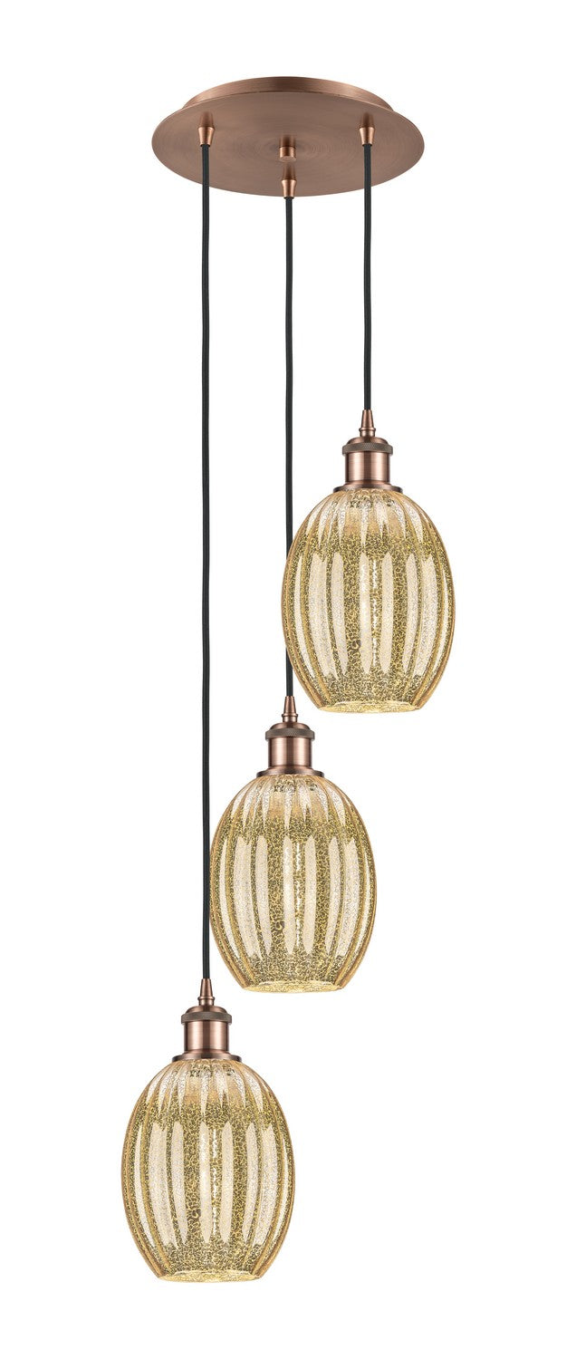Innovations - 113B-3P-AC-G459-6ME - Three Light Pendant - Ballston - Antique Copper