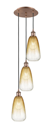 Innovations - 113B-3P-AC-G480-6AM - Three Light Pendant - Ballston - Antique Copper