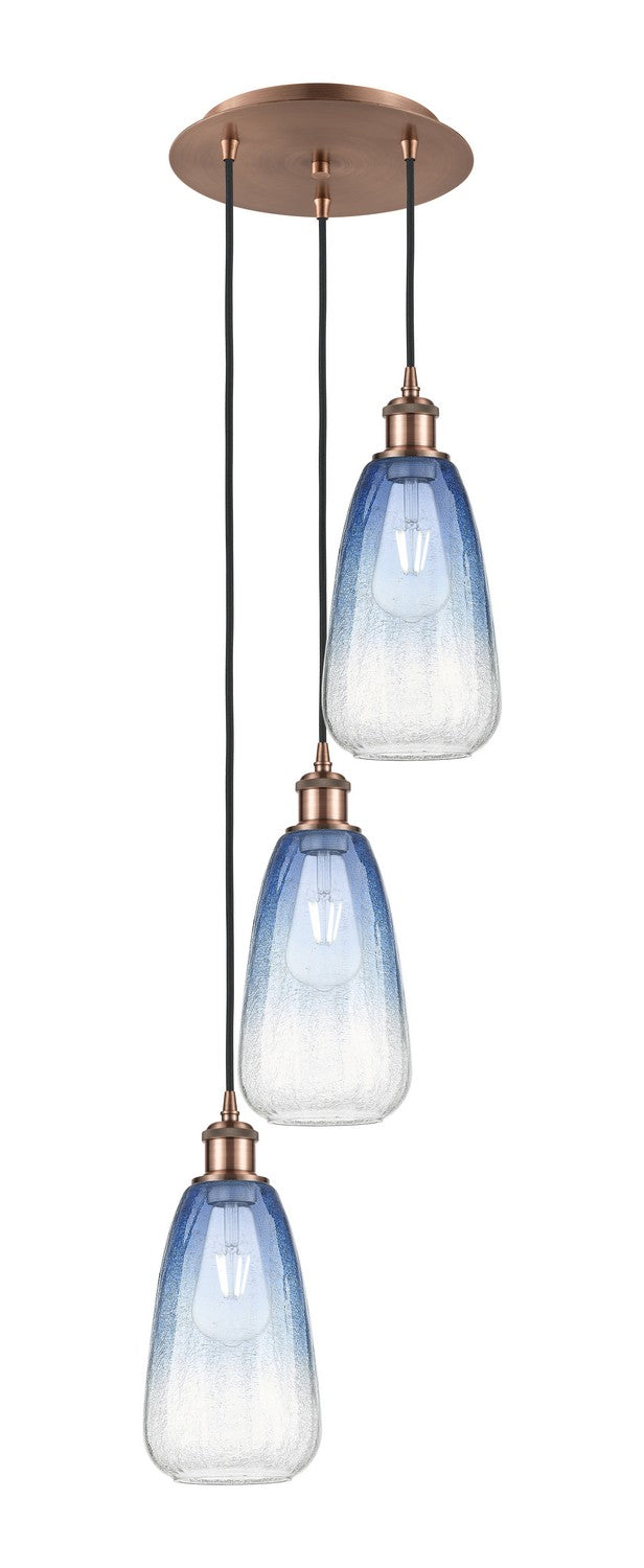 Innovations - 113B-3P-AC-G480-6SB - Three Light Pendant - Ballston - Antique Copper