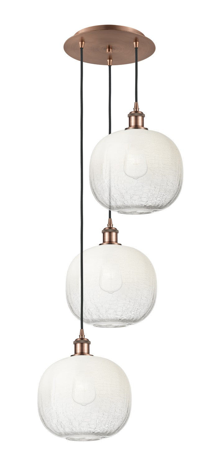 Innovations - 113B-3P-AC-G481-10OP - Three Light Pendant - Ballston - Antique Copper