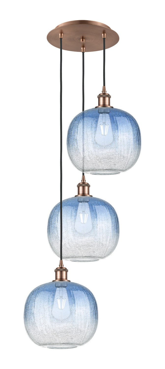 Innovations - 113B-3P-AC-G481-10SB - Three Light Pendant - Ballston - Antique Copper