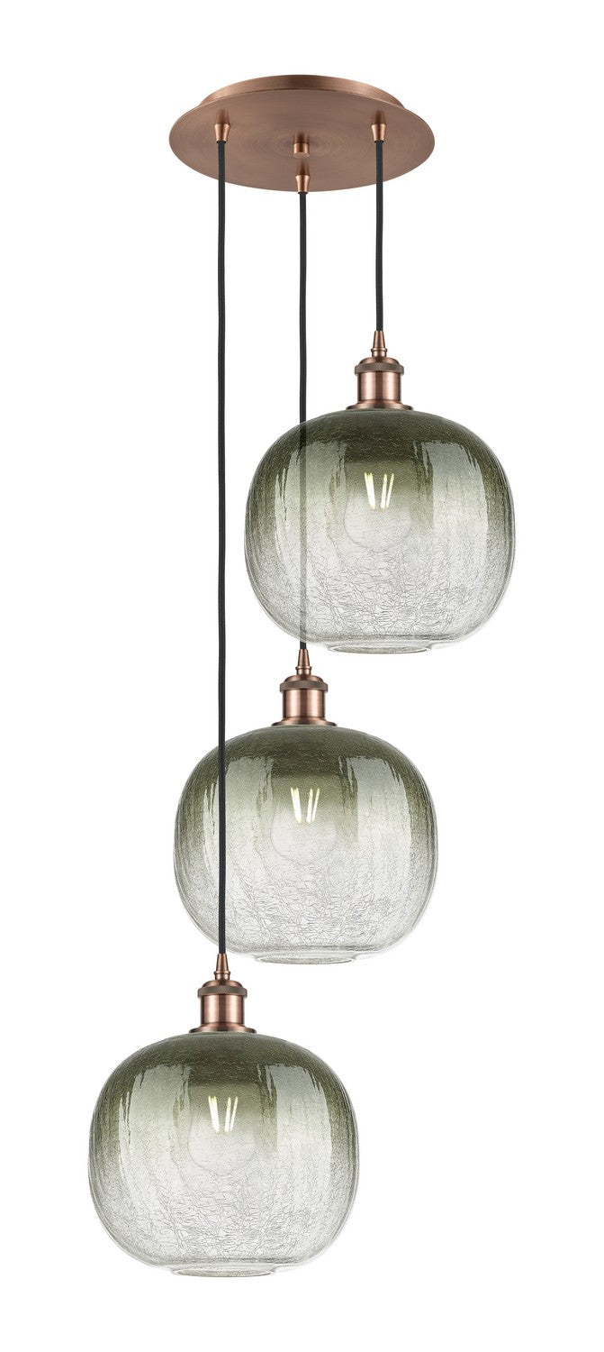 Innovations - 113B-3P-AC-G481-10SL - Three Light Pendant - Ballston - Antique Copper