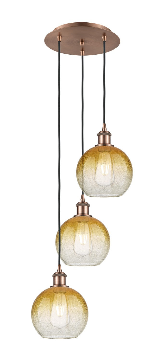 Innovations - 113B-3P-AC-G483-8AM - Three Light Pendant - Ballston - Antique Copper