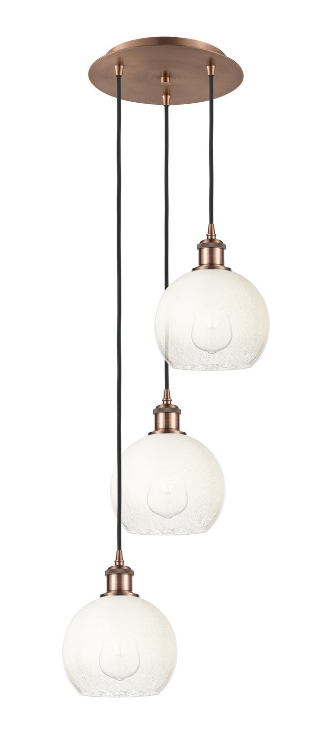 Innovations - 113B-3P-AC-G483-8OP - Three Light Pendant - Ballston - Antique Copper