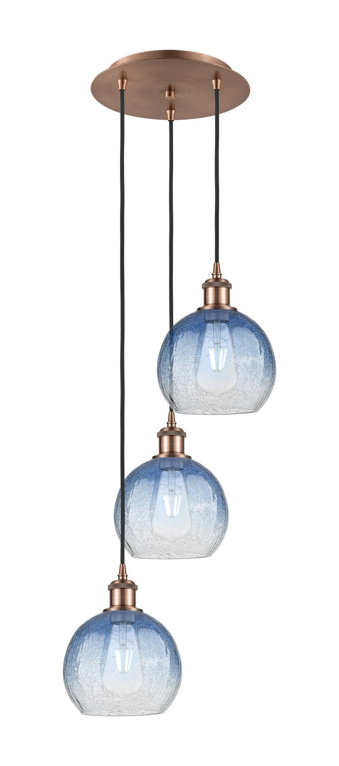 Innovations - 113B-3P-AC-G483-8SB - Three Light Pendant - Ballston - Antique Copper