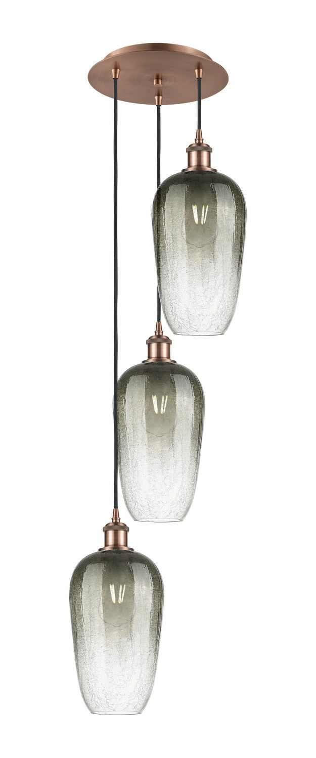 Innovations - 113B-3P-AC-G484-7SL - Three Light Pendant - Ballston - Antique Copper