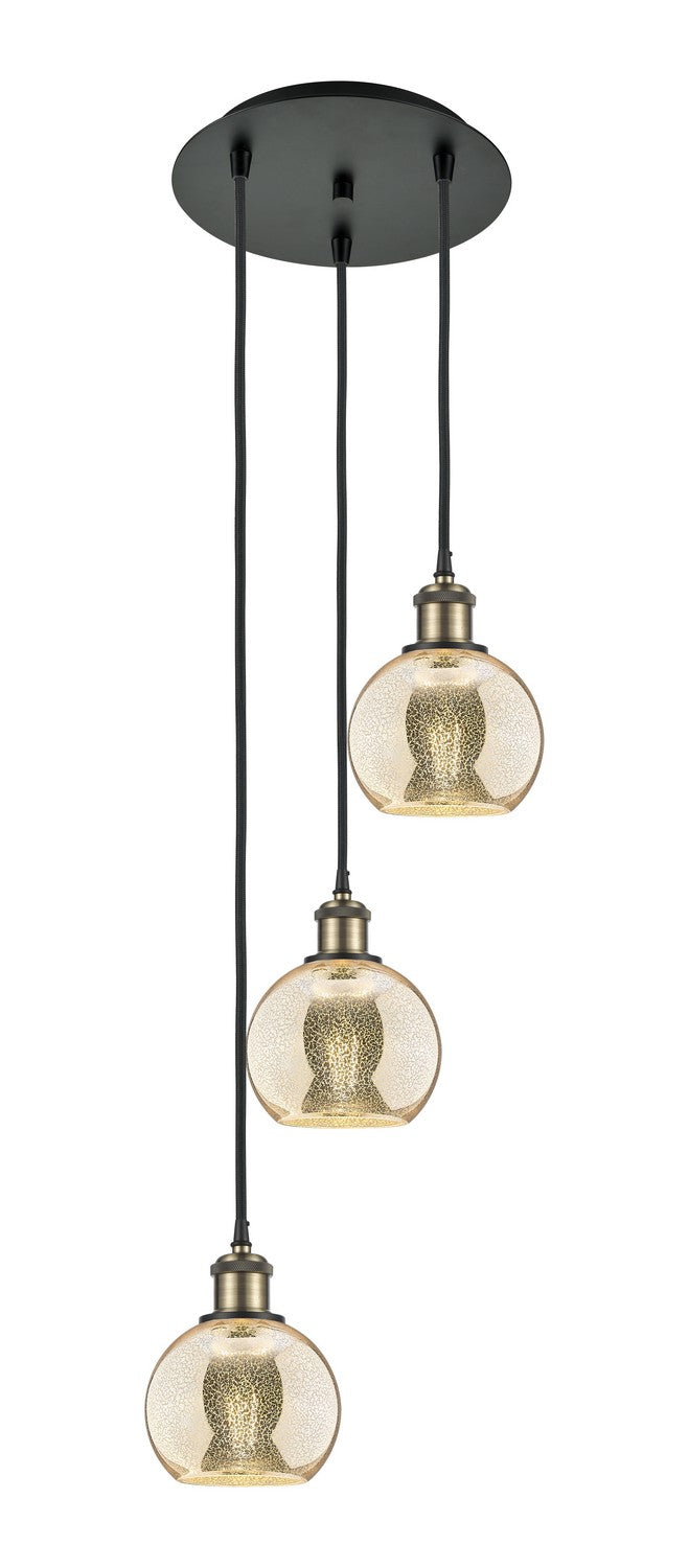 Innovations - 113B-3P-BAB-G128-6 - Three Light Pendant - Ballston - Black Antique Brass